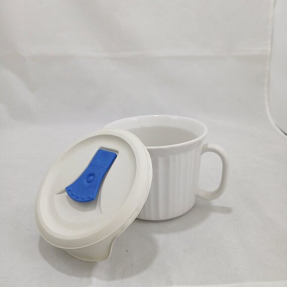 CorningWare Colours 20 oz Soup Bowl Mug French White w/Lid Stoneware - Picture 1 of 5